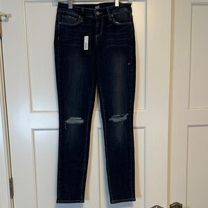 NWT PAIGE Women's Dark Blue Distressed Jeans